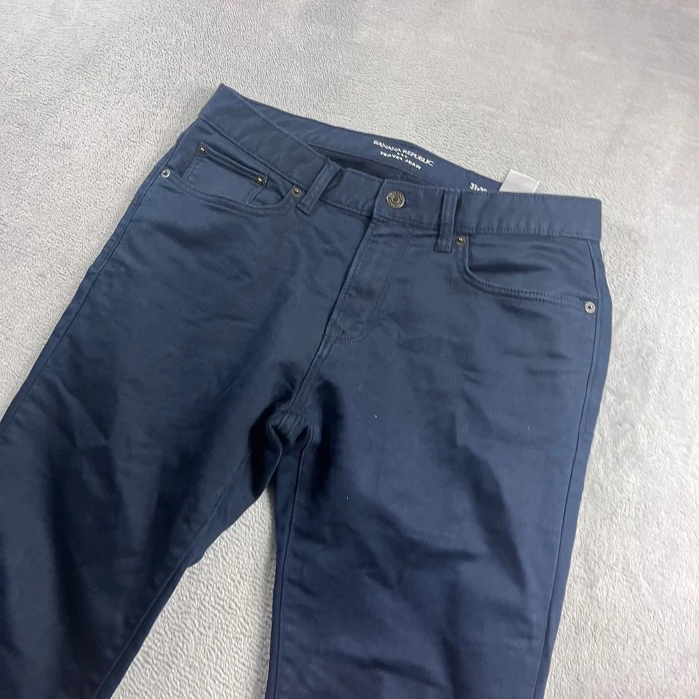 Banana Republic‎ Travel Jean Mens 31x30 Slim Fit Navy Blue 5-Pocket Chino Pants